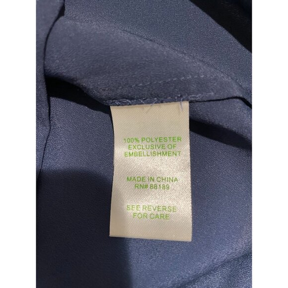 Lilly Pulitzer Navy Embellished Neckline Blouse S 100% Polyester - Picture 8 of 13